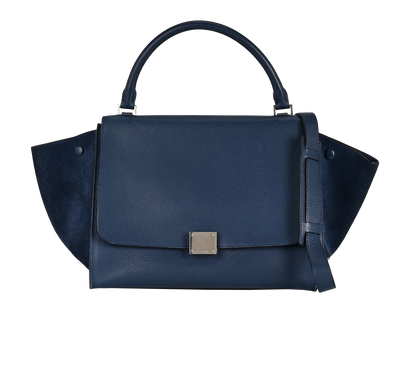 Trapeze, &pound;450, Handbags, Blue/Navy, Leather/Suede, Front view